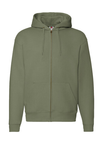Fruit of the Loom Premium Hooded Zip Sweat, Classic Olive, L bedrucken, Art.-Nr. 293015335