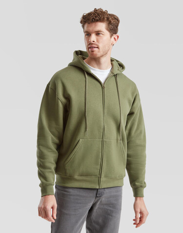 Fruit of the Loom Premium Hooded Zip Sweat, Heather Grey, L bedrucken, Art.-Nr. 293011235