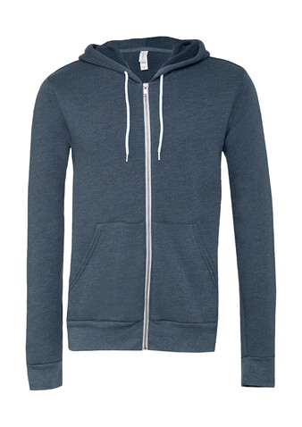 Bella Unisex Poly-Cotton Full Zip Hoodie, Heather Navy, 2XL bedrucken, Art.-Nr. 293062047