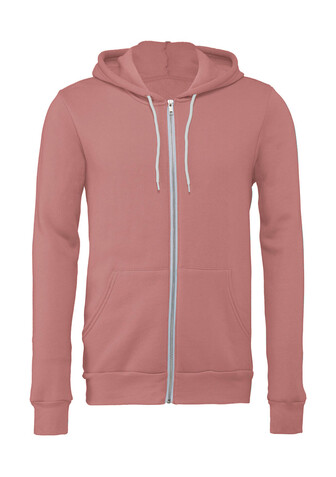 Bella Unisex Poly-Cotton Full Zip Hoodie, Mauve, M bedrucken, Art.-Nr. 293063434