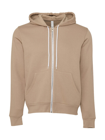 Bella Unisex Poly-Cotton Full Zip Hoodie, Tan, XL bedrucken, Art.-Nr. 293067176