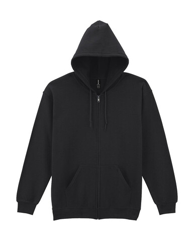 Gildan Heavy Blend Adult Full Zip Hooded Sweat, Black, S bedrucken, Art.-Nr. 293091013