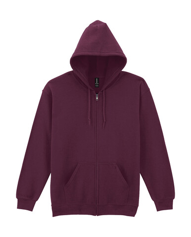 Gildan Heavy Blend Adult Full Zip Hooded Sweat, Maroon, 2XL bedrucken, Art.-Nr. 293094457