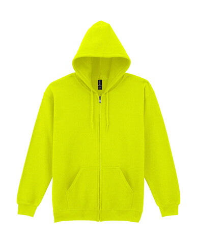 Gildan Heavy Blend Adult Full Zip Hooded Sweat, Safety Green, M bedrucken, Art.-Nr. 293095114