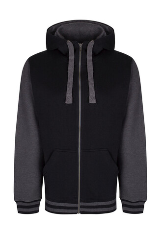 FDM Active Zip Hoodie, Black/Charcoal, S bedrucken, Art.-Nr. 293551593