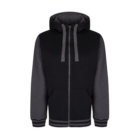 FDM Active Zip Hoodie, Black/Charcoal, S bedrucken, Art.-Nr. 293551593