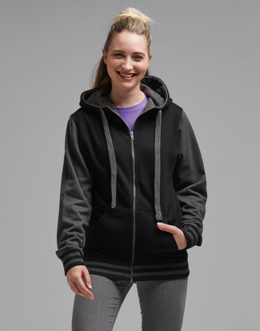 FDM Active Zip Hoodie, Black/Charcoal, L bedrucken, Art.-Nr. 293551595