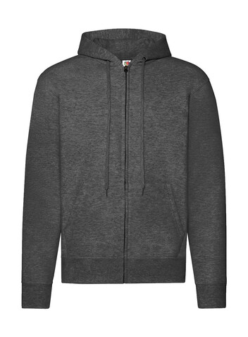 Fruit of the Loom Classic Hooded Sweat Jacket, Dark Heather Grey, L bedrucken, Art.-Nr. 294011265