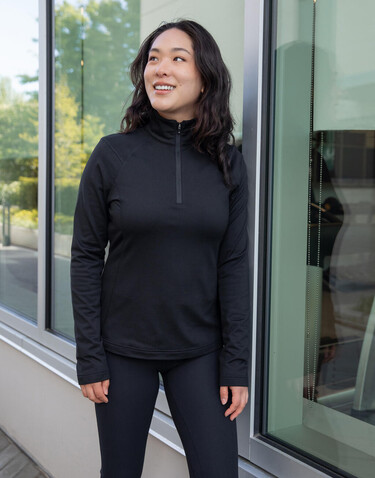 StormTech Womens Treeline 1/4 Zip Pullover, Black Heather, XS bedrucken, Art.-Nr. 298181472