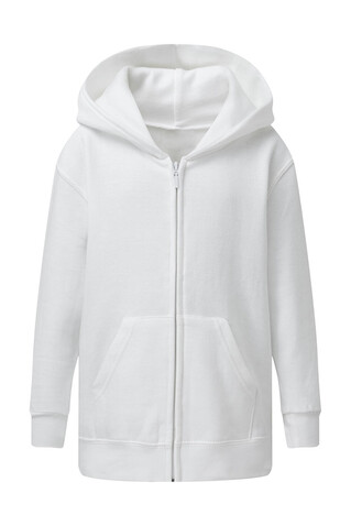 SG Hooded Full Zip Kids, White, 128 (7-8/L) bedrucken, Art.-Nr. 298520005