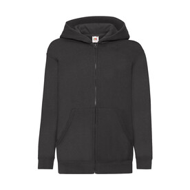 Fruit of the Loom Kids` Classic Hooded Sweat Jacket, Black, 116 (5-6) bedrucken, Art.-Nr. 299011014 Fruit of the Loom Kids` Classic Hooded Sweat Jacket, Black, 116 (5-6) bedrucken, Art.-Nr. 299011014