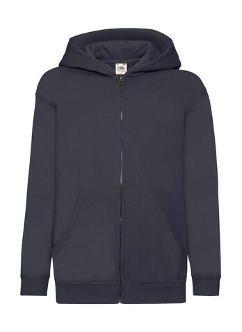 Fruit of the Loom Kids` Classic Hooded Sweat Jacket, Deep Navy, 128 (7-8) bedrucken, Art.-Nr. 299012025 Fruit of the Loom Kids` Classic Hooded Sweat Jacket, Deep Navy, 128 (7-8) bedrucken, Art.-Nr. 299012025