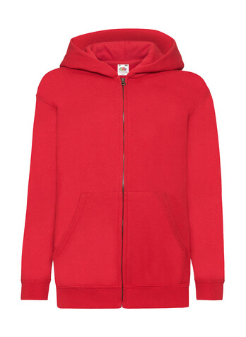 Fruit of the Loom Kids` Classic Hooded Sweat Jacket, Red, 128 (7-8) bedrucken, Art.-Nr. 299014005