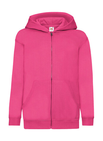 Fruit of the Loom Kids` Classic Hooded Sweat Jacket, Fuchsia, 152 (12-13) bedrucken, Art.-Nr. 299014397