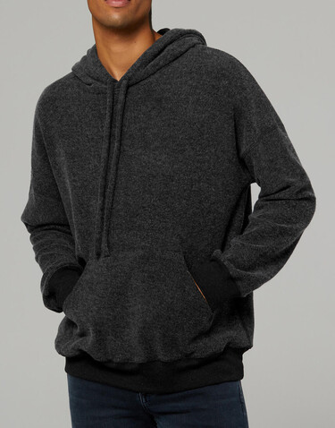 Bella Unisex Sueded Fleece Pullover Hoodie, Black Heather, S bedrucken, Art.-Nr. 299061083