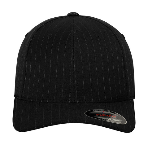 Flexfit Pinstripe Cap, Black/White, L/XL bedrucken, Art.-Nr. 300681502