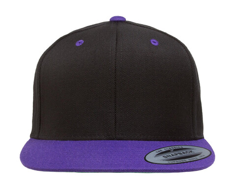 Yupoong Classic Snapback 2-Tone Cap, Black/Purple, One Size bedrucken, Art.-Nr. 301731530