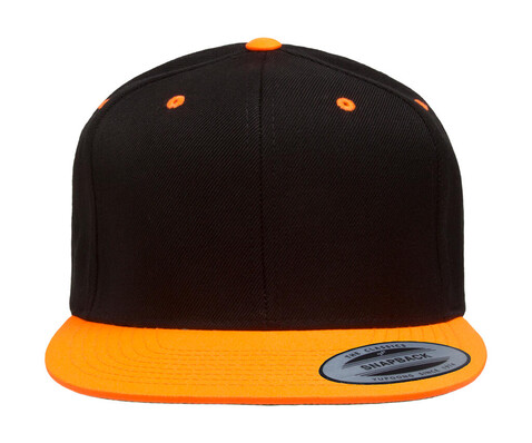 Yupoong Classic Snapback 2-Tone Cap, Black/Neon Orange, One Size bedrucken, Art.-Nr. 301731550