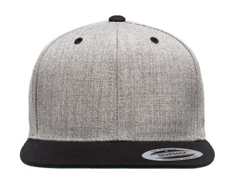 Yupoong Classic Snapback 2-Tone Cap, Heather Grey/Black, One Size bedrucken, Art.-Nr. 301731610
