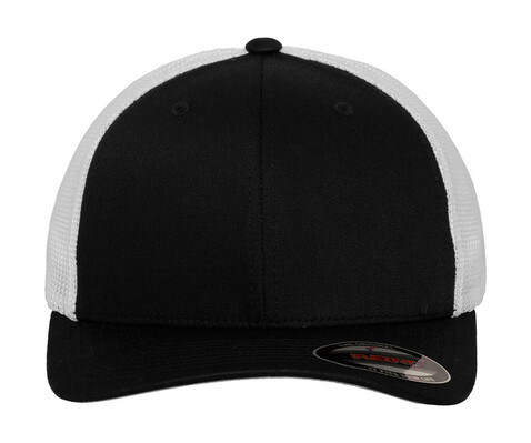 Flexfit Mesh Trucker 2-Tone Cap, Black/White, L/XL bedrucken, Art.-Nr. 303681502