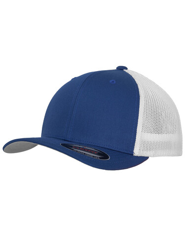 Flexfit Mesh Trucker 2-Tone Cap, Royal/White, S/M bedrucken, Art.-Nr. 303683531