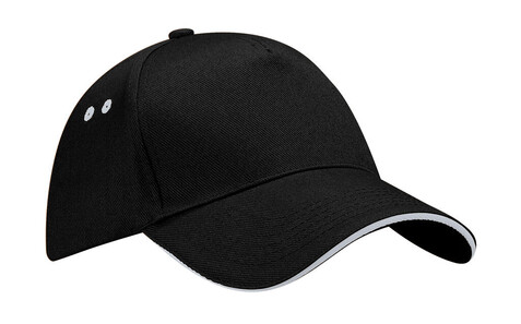 Beechfield Ultimate 5 Panel Cap - Sandwich Peak, Black/Light Grey, One Size bedrucken, Art.-Nr. 303691550 Beechfield Ultimate 5 Panel Cap - Sandwich Peak, Black/Light Grey, One Size bedrucken, Art.-Nr. 303691550