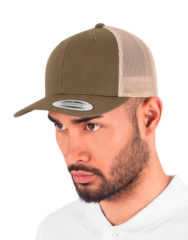 Yupoong Retro Trucker 2-Tone, Pale Khaki/Birch, One Size bedrucken, Art.-Nr. 307735610
