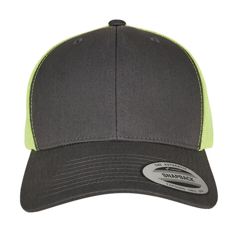 Yupoong Retro Trucker 2-Tone, Charcoal/Neon Green, One Size bedrucken, Art.-Nr. 307731850