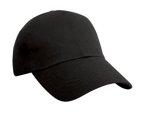 Result Caps Heavy Cotton Drill Cap, Black, One Size bedrucken, Art.-Nr. 310341010