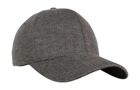 Flexfit Heringbone Melange Cap, Black/Heather Grey, S/M bedrucken, Art.-Nr. 310681521