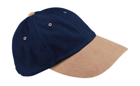 Beechfield Low Profile Heavy Brushed Cotton Cap, French Navy/Taupe, One Size bedrucken, Art.-Nr. 310692650