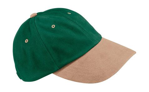 Beechfield Low Profile Heavy Brushed Cotton Cap, Forest Green/Taupe, One Size bedrucken, Art.-Nr. 310695540
