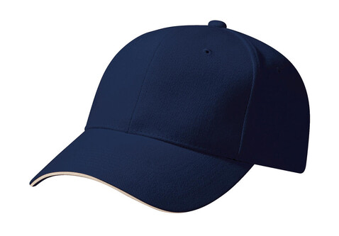 Beechfield Pro-Style Heavy Brushed Cotton Cap, French Navy/Stone, One Size bedrucken, Art.-Nr. 312692600