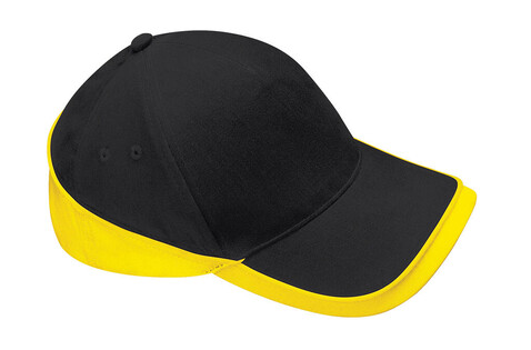 Beechfield Teamwear Competition Cap, Black/Yellow, One Size bedrucken, Art.-Nr. 317691680