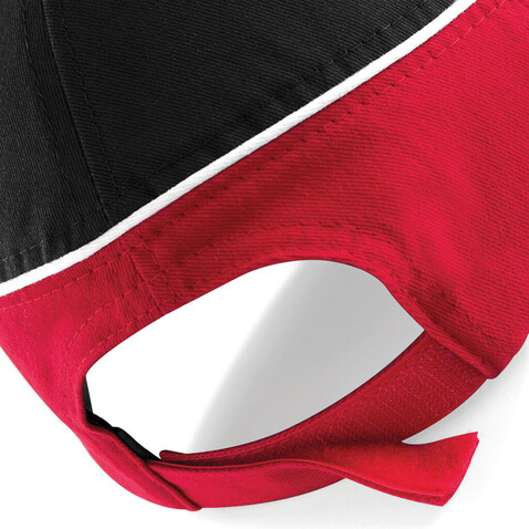 Beechfield Teamwear Competition Cap, Black/Classic Red/White, One Size bedrucken, Art.-Nr. 317691930