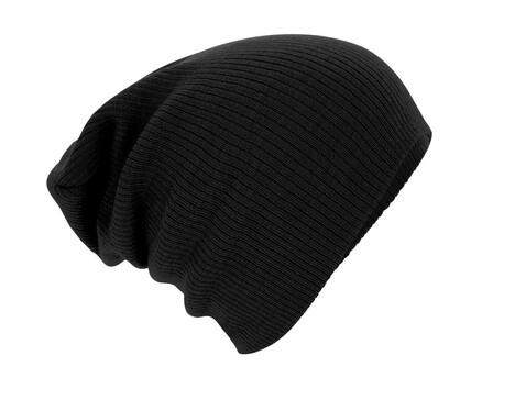 Beechfield Slouch Beanie, Black, One Size bedrucken, Art.-Nr. 322691010