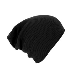 Beechfield Slouch Beanie, Black, One Size bedrucken, Art.-Nr. 322691010