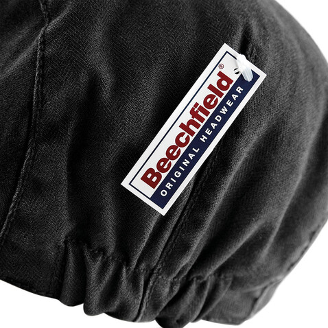 Beechfield Vintage Flat Cap, Black, L/XL bedrucken, Art.-Nr. 326691012