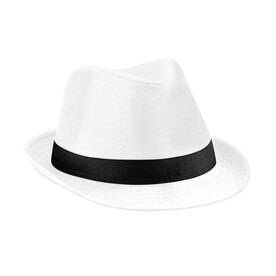 Beechfield Fedora, White/Black, S/M bedrucken, Art.-Nr. 327690561 Beechfield Fedora, White/Black, S/M bedrucken, Art.-Nr. 327690561