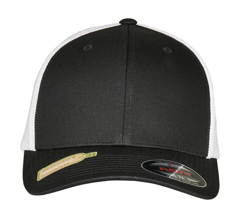 Flexfit Flexfit Trucker Recycled Mesh, Black/White, S/M bedrucken, Art.-Nr. 329681501