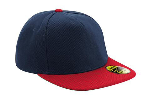Beechfield Original Flat Peak Snapback, French Navy/Classic Red, One Size bedrucken, Art.-Nr. 331692550