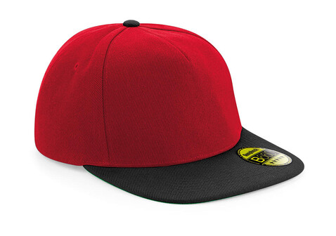 Beechfield Original Flat Peak Snapback, White/Black, One Size bedrucken, Art.-Nr. 331690560