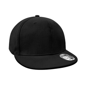 Beechfield Pro-Stretch Flat Peak Cap, Black, One Size bedrucken, Art.-Nr. 332691010