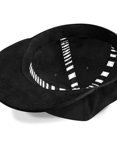 Beechfield Pro-Stretch Flat Peak Cap, Black, One Size bedrucken, Art.-Nr. 332691010