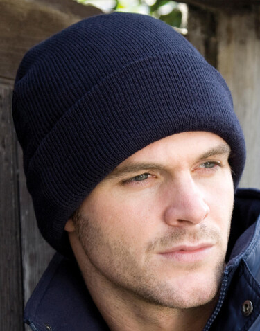 Result Caps Heavyweight Thinsulate™ Woolly Ski Hat, Black, One Size bedrucken, Art.-Nr. 333341010