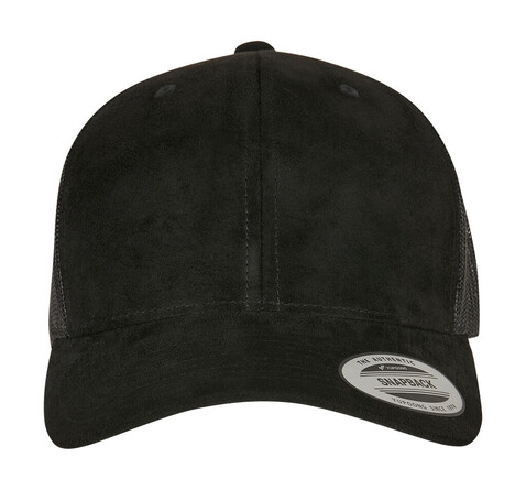 Flexfit Suede Leather Trucker Cap, Black, One Size bedrucken, Art.-Nr. 340681010