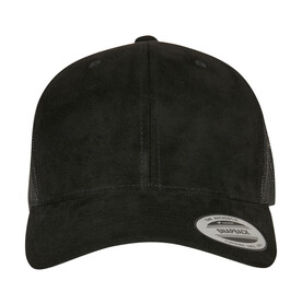 Flexfit Suede Leather Trucker Cap, Black, One Size bedrucken, Art.-Nr. 340681010