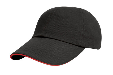 Result Caps Brushed Cotton Sandwich Cap, Black/Red, One Size bedrucken, Art.-Nr. 342341540 Result Caps Brushed Cotton Sandwich Cap, Black/Red, One Size bedrucken, Art.-Nr. 342341540
