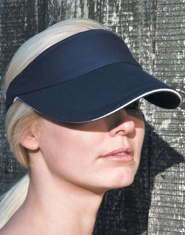 Result Caps Sport Visor, Navy/White, One Size bedrucken, Art.-Nr. 348342520