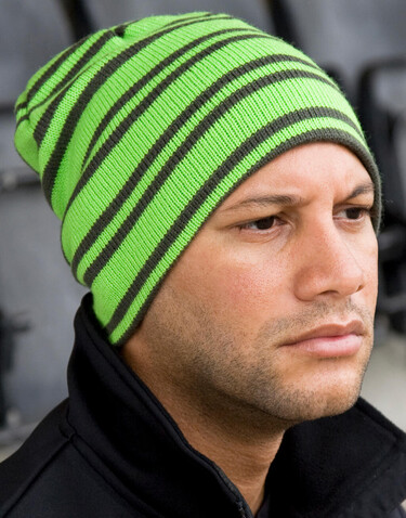 Result Team Reversible Beanie, Lime/Grey/Grey, One Size bedrucken, Art.-Nr. 354335840